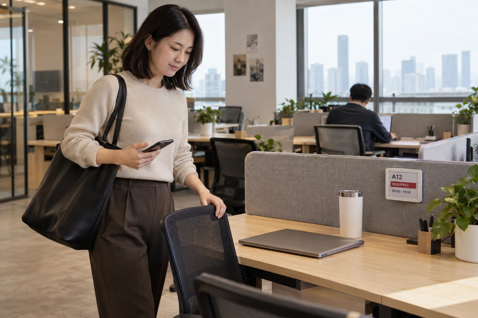 Your desk, before you arrive.